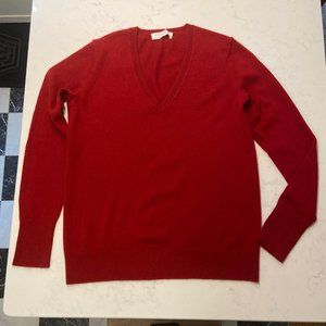 Everlane Cashmere V neck Womens Sweater - Red - Size S